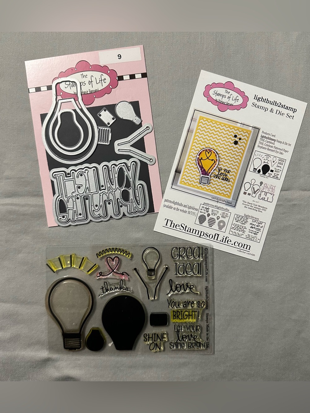 Stamps of Life Lightbulb2stamp Clear Stamp Die Set Stephanie Barnard Light Bulb